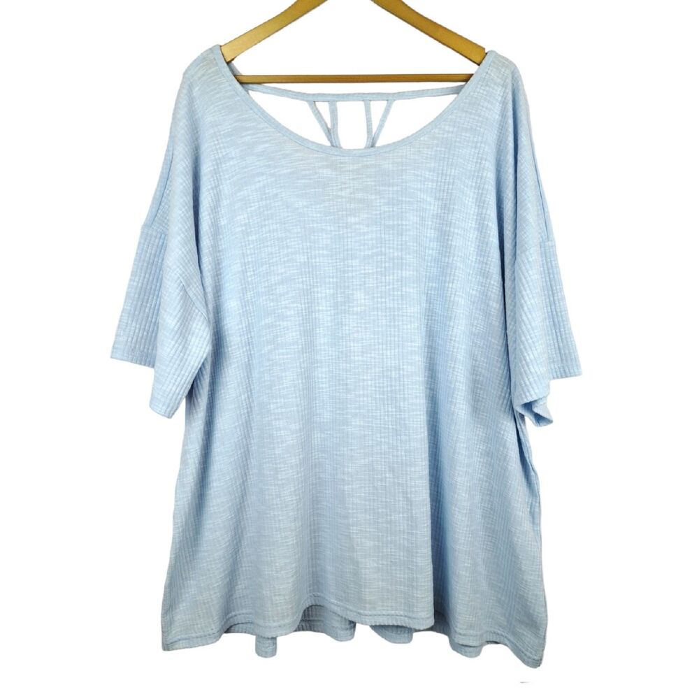 NEW Cato Plus Size Sportswear Light Blue Super Soft Tunic 28W